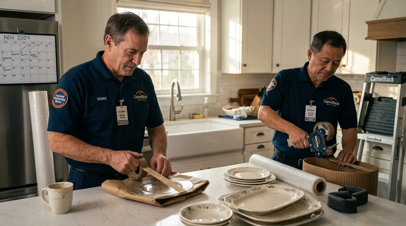 Professional crew packing kitchen dishware in Mount Juliet, TN