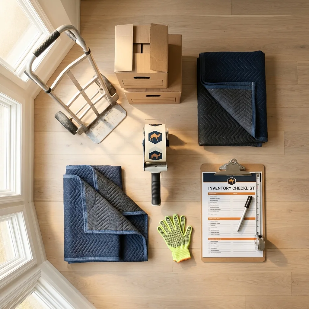 Professional moving supplies and packing materials layout for Mount Juliet residential relocations